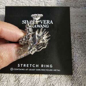 Vera Wang Silver Dragon Stretch Ring & No Name Silver Dragon Earrings